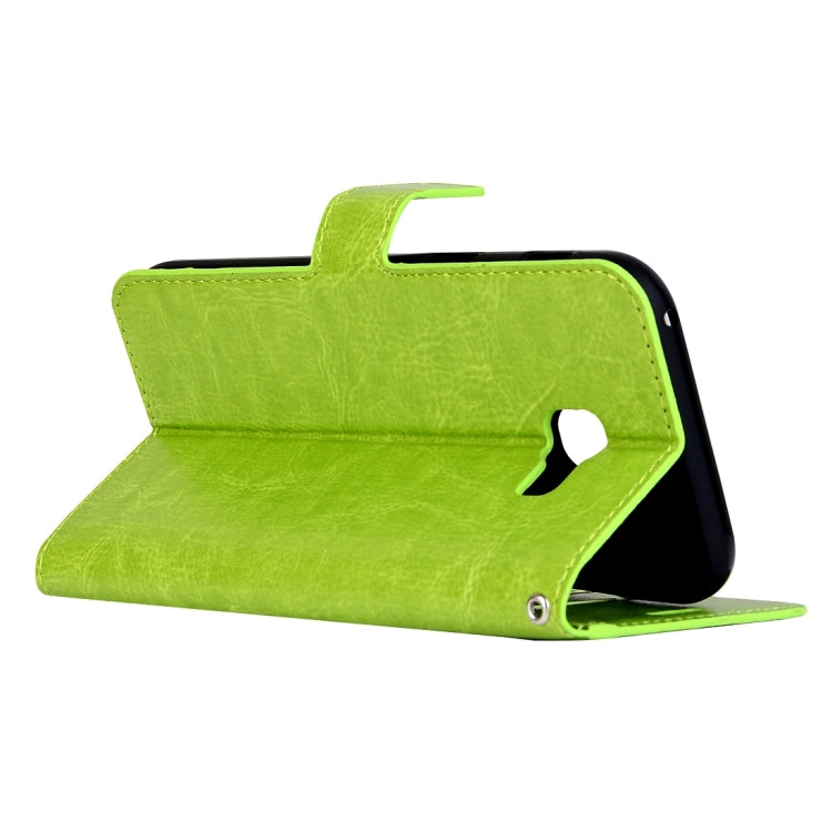 適用於三星蓋樂世 A5  / A520 瘋馬紋左右開皮套 帶支架/卡槽/錢包/相框/手繩/磁扣