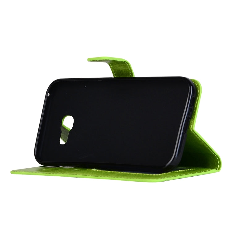 適用於三星蓋樂世 A5  / A520 瘋馬紋左右開皮套 帶支架/卡槽/錢包/相框/手繩/磁扣