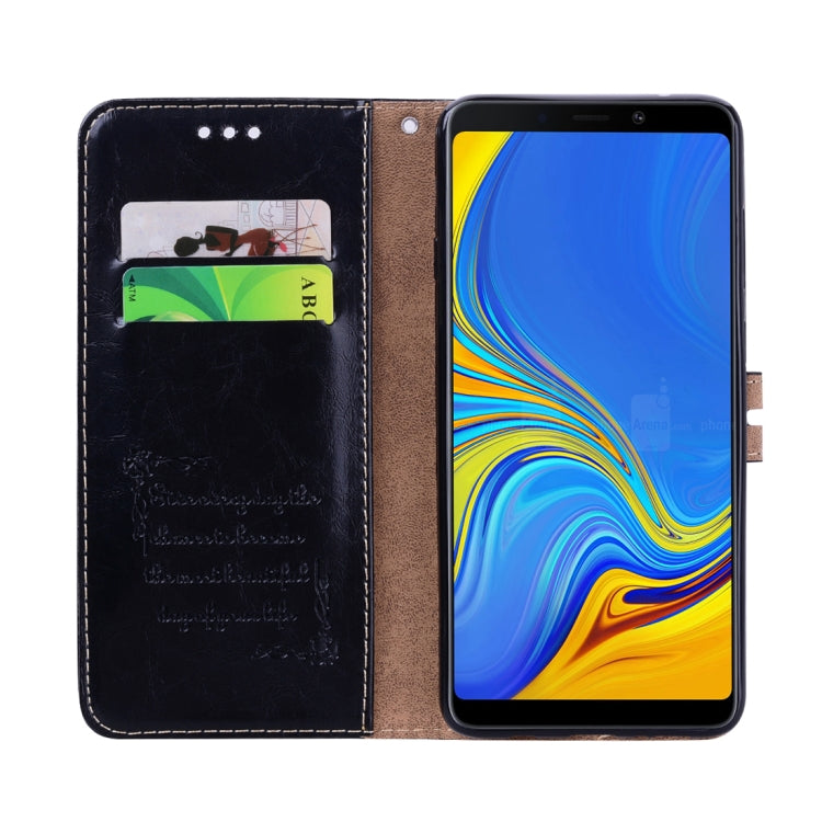 適用於三星 Galaxy A9  / A9s 商務款油蠟紋左右翻蓋皮套 帶支架&卡槽&錢包