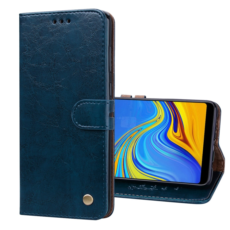 適用於三星 Galaxy A9  / A9s 商務款油蠟紋左右翻蓋皮套 帶支架&卡槽&錢包