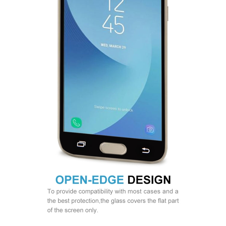 適用於Samsung Galaxy J3  歐版 0.26mm厚度 9H表面硬度 2.5D弧邊 絲印全屏覆蓋鋼化玻璃保護膜