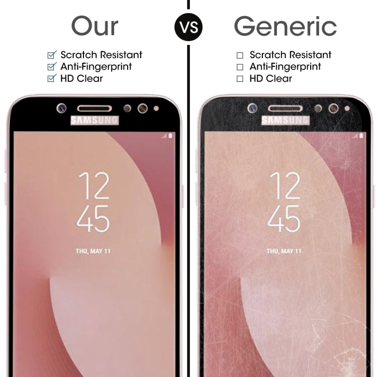 適用於Samsung Galaxy J7  歐版 0.26mm厚度 9H表面硬度 2.5D弧邊 絲印全屏覆蓋鋼化玻璃保護膜