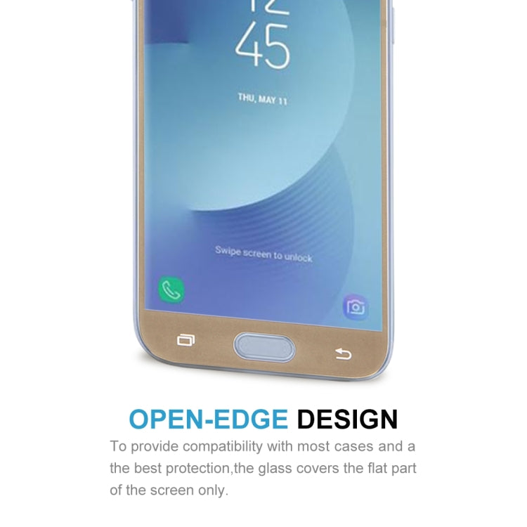 適用於Samsung Galaxy J5  歐版 0.26mm厚度 9H表面硬度 2.5D弧邊 絲印全屏覆蓋鋼化玻璃保護膜