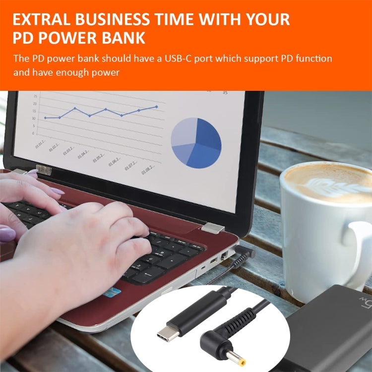 Type-C 轉 4.0 x 1.7mm筆記本電源充電線 線長：約1.5米