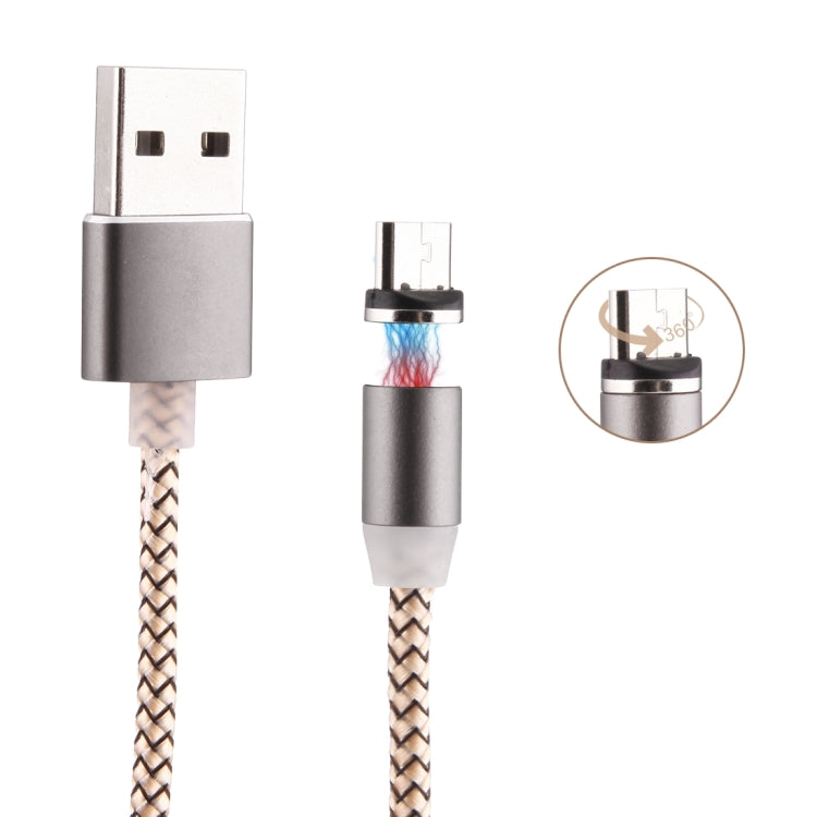 Micro USB to USB 2.0 可360度旋轉 編織線 強磁性充電線，帶LED指示燈，線長: 1米