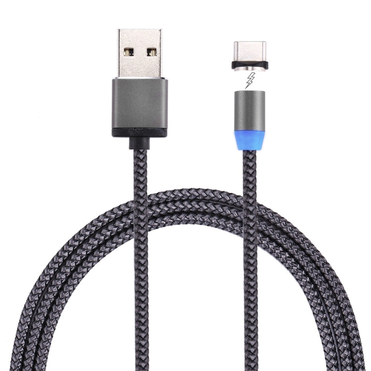 Type-C 轉 USB 2.0 可360度旋轉 編織線 強磁性充電線，帶LED指示燈，線長: 1米
