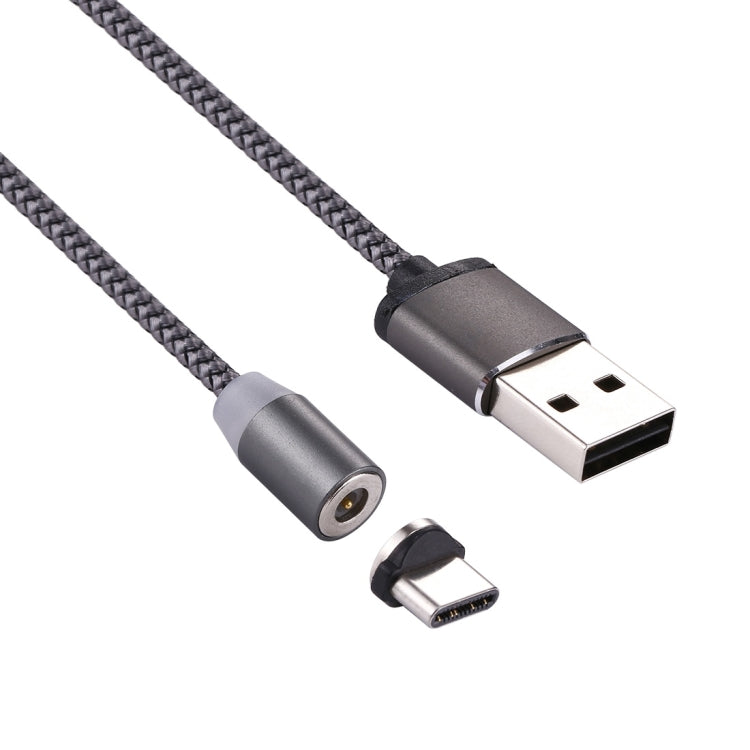 Type-C 轉 USB 2.0 可360度旋轉 編織線 強磁性充電線，帶LED指示燈，線長: 1米