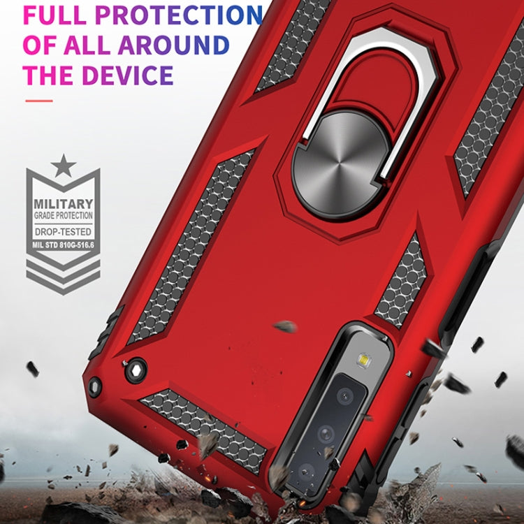 適用於三星 Galaxy A7 2018 TPU + PC軍士盔甲防摔保護殼，帶360度旋轉支架