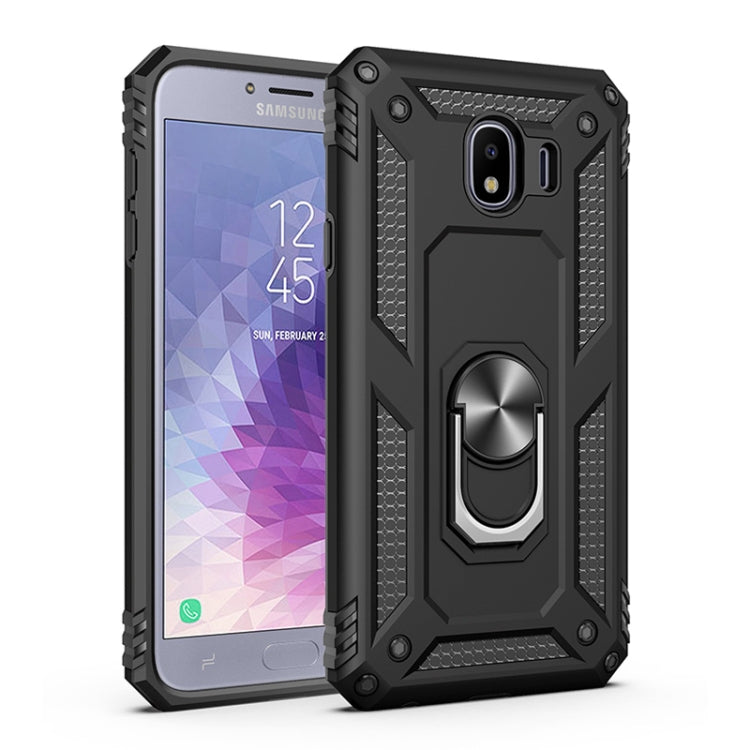 適用於三星 Galaxy J4 2018 TPU + PC軍士盔甲防摔保護殼，帶360度旋轉支架