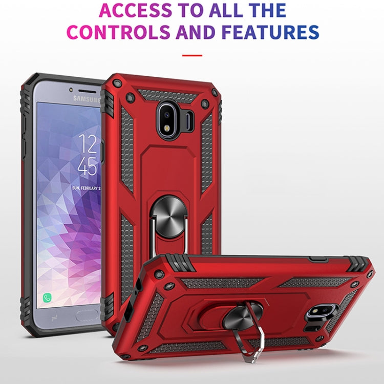 適用於三星 Galaxy J4 2018 TPU + PC軍士盔甲防摔保護殼，帶360度旋轉支架