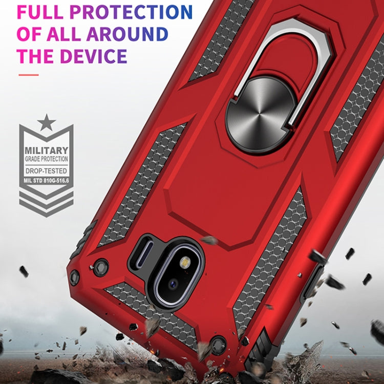 適用於三星 Galaxy J4 2018 TPU + PC軍士盔甲防摔保護殼，帶360度旋轉支架