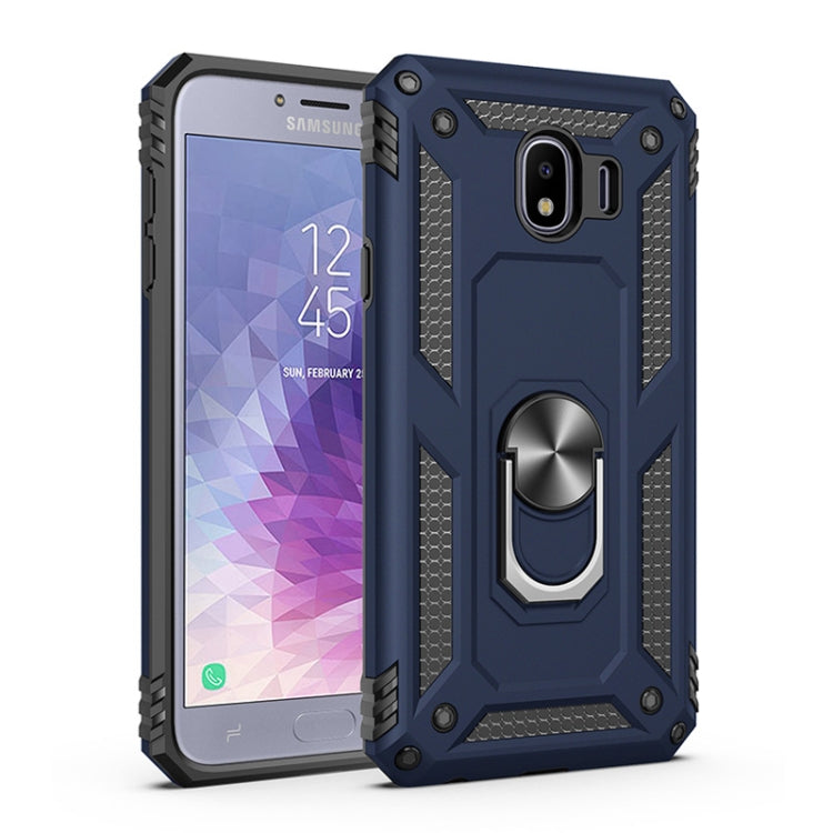 適用於三星 Galaxy J4 2018 TPU + PC軍士盔甲防摔保護殼，帶360度旋轉支架
