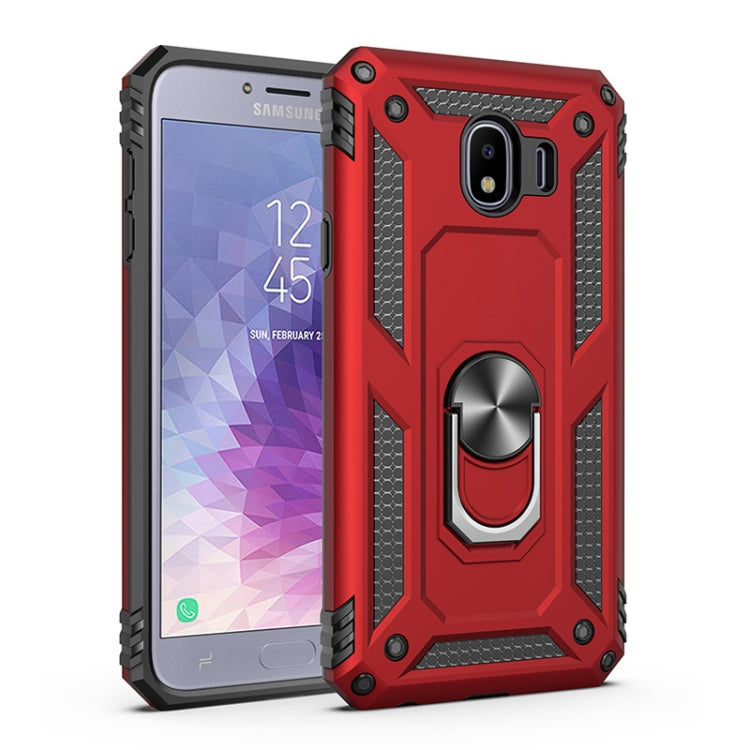 適用於三星 Galaxy J4 2018 TPU + PC軍士盔甲防摔保護殼，帶360度旋轉支架