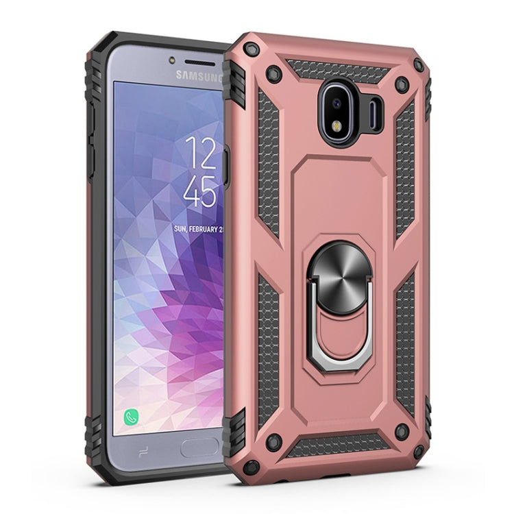 適用於三星 Galaxy J4 2018 TPU + PC軍士盔甲防摔保護殼，帶360度旋轉支架