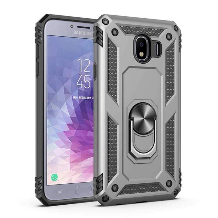 適用於三星 Galaxy J4 2018 TPU + PC軍士盔甲防摔保護殼，帶360度旋轉支架