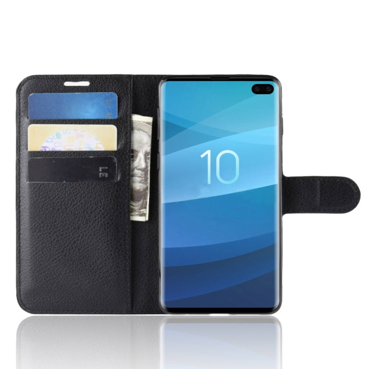 蓋樂世適用於Galaxy S10  荔枝紋左右開皮套 帶錢包&支架&卡槽