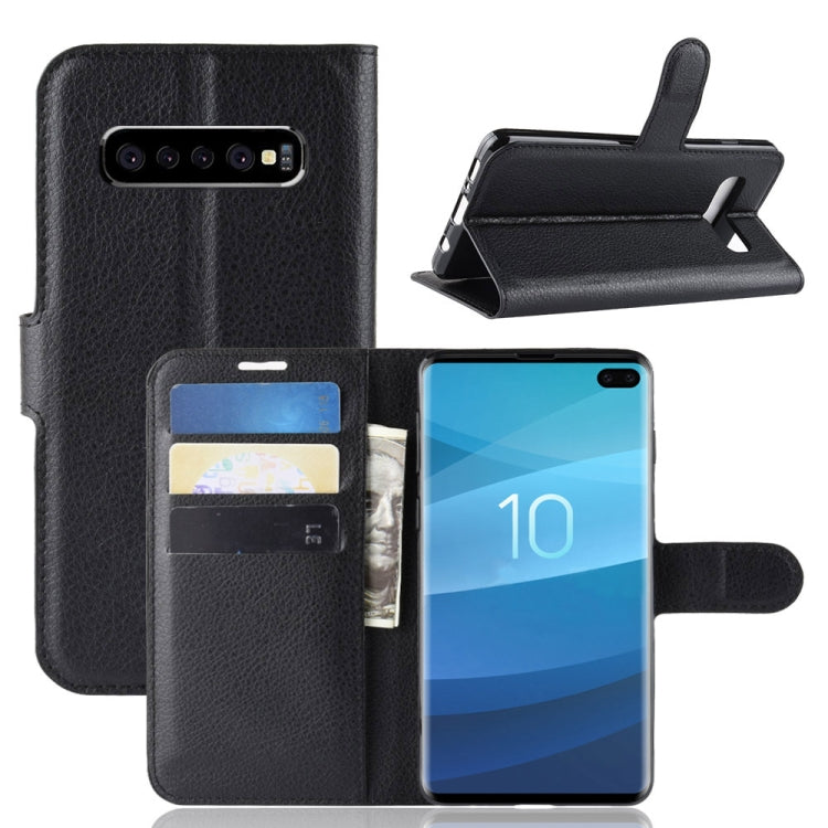 蓋樂世適用於Galaxy S10  荔枝紋左右開皮套 帶錢包&支架&卡槽
