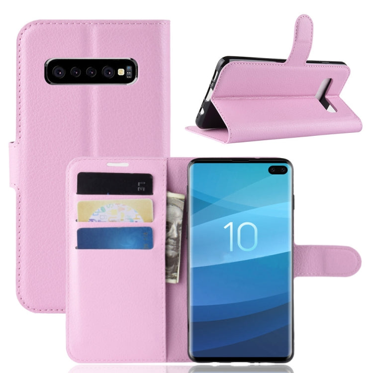 蓋樂世適用於Galaxy S10  荔枝紋左右開皮套 帶錢包&支架&卡槽