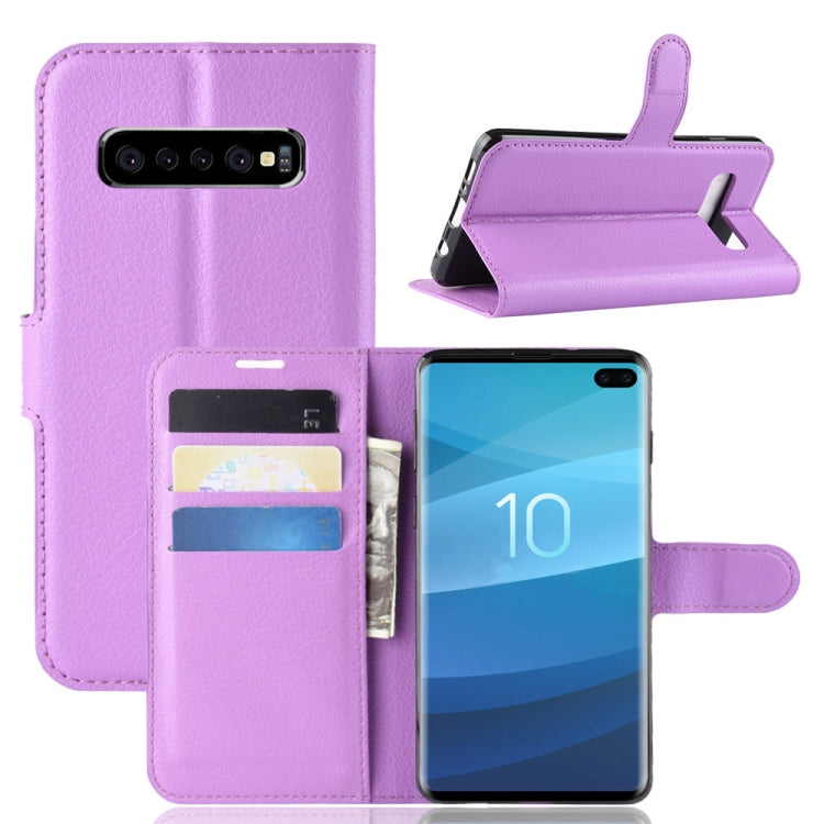 蓋樂世適用於Galaxy S10  荔枝紋左右開皮套 帶錢包&支架&卡槽