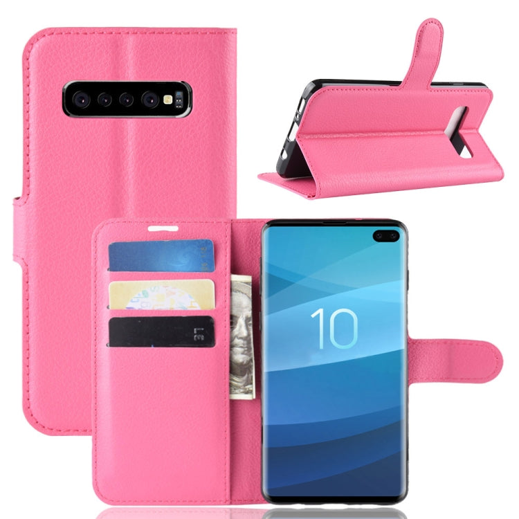 蓋樂世適用於Galaxy S10  荔枝紋左右開皮套 帶錢包&支架&卡槽