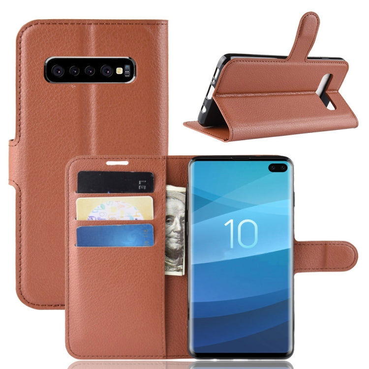 蓋樂世適用於Galaxy S10  荔枝紋左右開皮套 帶錢包&支架&卡槽