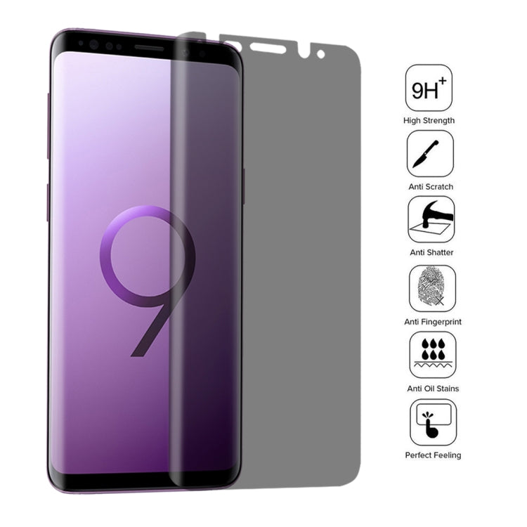 適用於三星蓋樂世S9+ 0.26mm厚度 9H 3D防窺縮小有孔 曲面鋼化玻璃保護膜