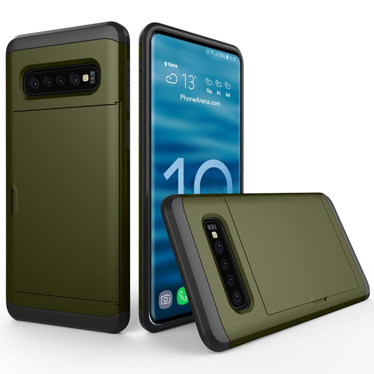 適用於三星Galaxy S10+ 滑蓋插卡防摔保護殼