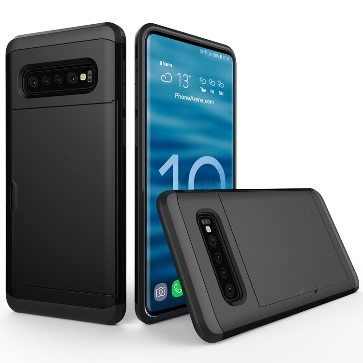 適用於三星Galaxy S10+ 滑蓋插卡防摔保護殼