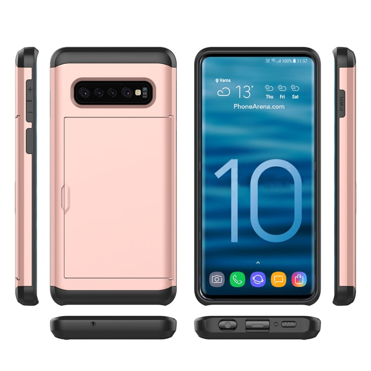 適用於三星Galaxy S10+ 滑蓋插卡防摔保護殼