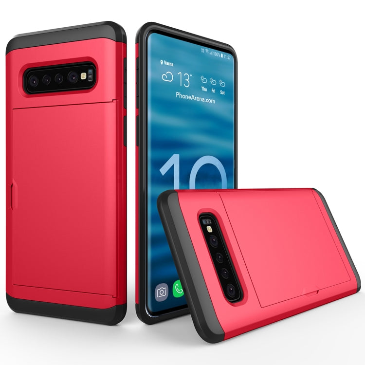 適用於三星Galaxy S10+ 滑蓋插卡防摔保護殼
