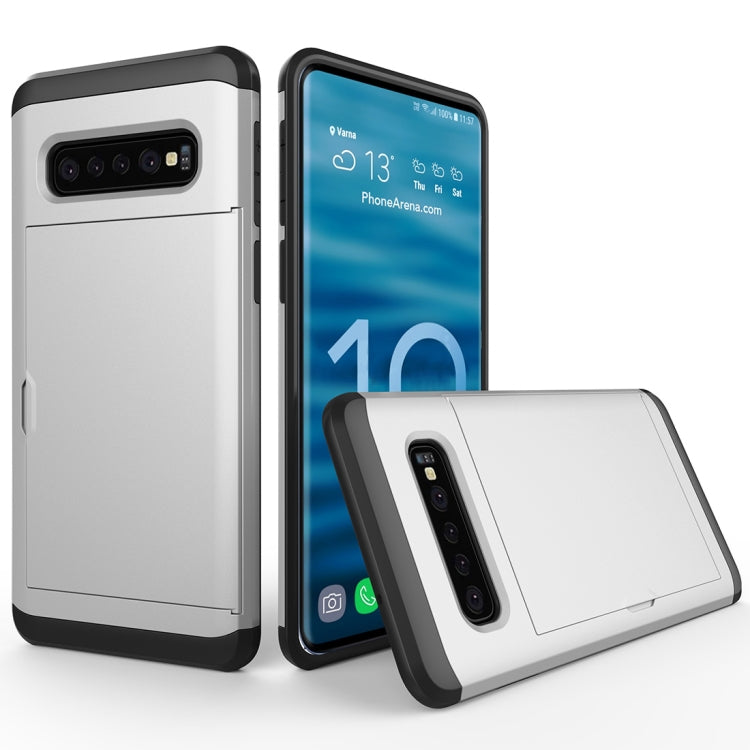 適用於三星Galaxy S10+ 滑蓋插卡防摔保護殼
