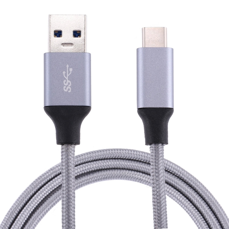 編織線 金屬頭Type-C 3.1 轉 USB3.0 數據線, 線長: 1米