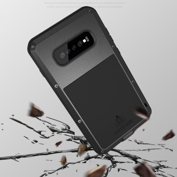 LOVE MEI系列 蓋樂世 適用於Galaxy S10+ 強力防塵防震防水 硅膠金屬組合手機保護殼
