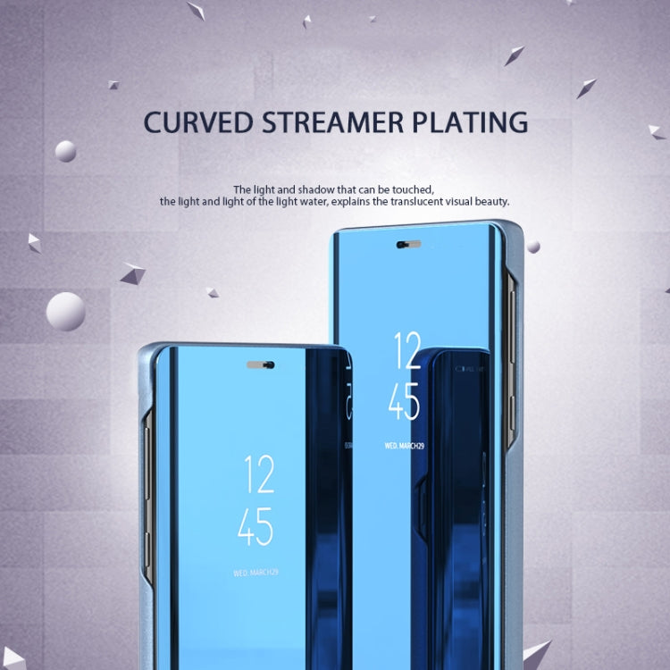適用於三星 Galaxy A7  電鍍鏡面左右開智能保護皮套帶支架