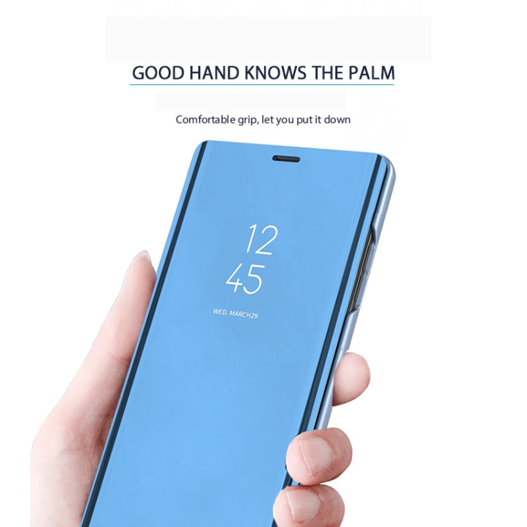 適用於三星 Galaxy A7  電鍍鏡面左右開智能保護皮套帶支架