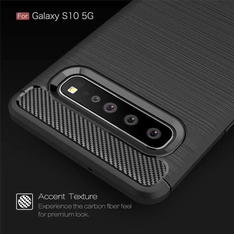 適用於三星 Galaxy S10 5G 拉絲紋碳纖維TPU手機殼