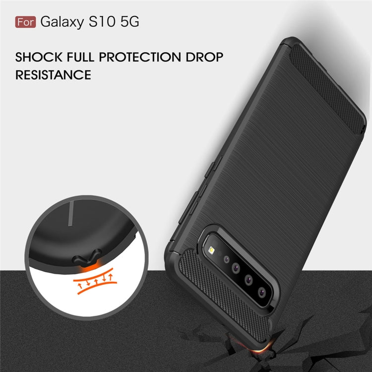 適用於三星 Galaxy S10 5G 拉絲紋碳纖維TPU手機殼