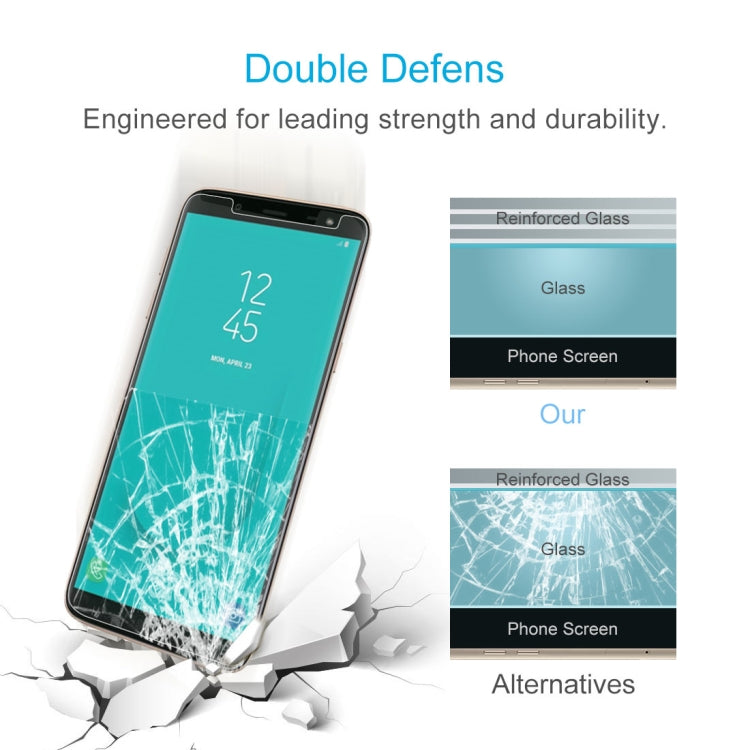 100 PCS 適用於三星 蓋樂世J6  0.26mm厚度 9H 2.5D弧邊鋼化玻璃膜