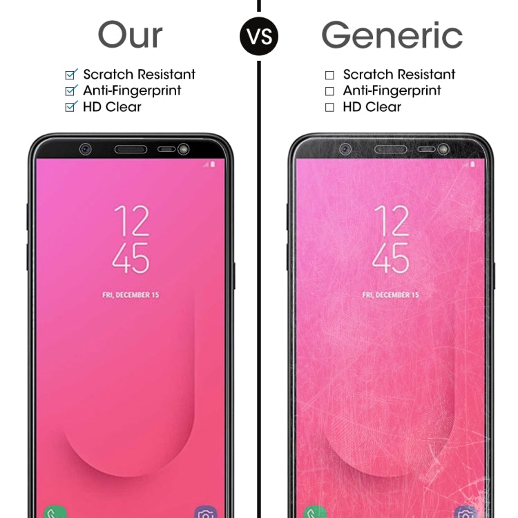 50 PCS 適用於三星 蓋樂世J8  0.26mm厚度 9H 2.5D弧邊鋼化玻璃膜