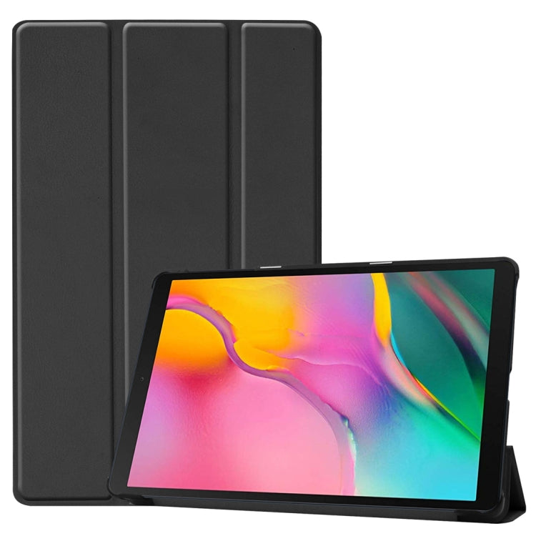 適用於三星 Galaxy Tab A 10.1 2019  卡斯特紋左右翻蓋平板皮套 帶三折支架&智能休眠功能