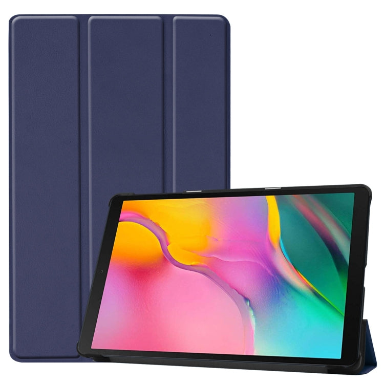 適用於三星 Galaxy Tab A 10.1 2019  卡斯特紋左右翻蓋平板皮套 帶三折支架&智能休眠功能