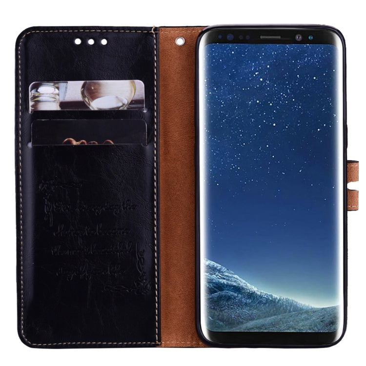適用於三星Galaxy S8 + 商務型 油蠟紋 左右開皮套 帶支架 卡槽 錢包