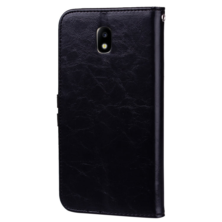 適用於三星Galaxy J3  / J330 歐亞版 商務型 油蠟紋 左右開皮套 帶支架 卡槽 錢包