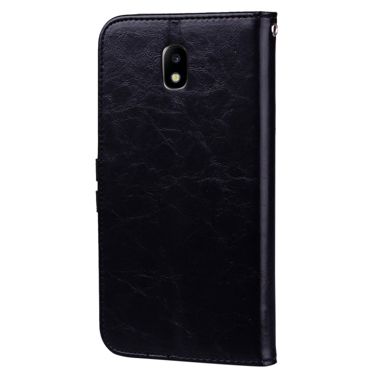 適用於三星Galaxy J5  / J530 歐亞版 商務型 油蠟紋 左右開皮套 帶支架 卡槽 錢包