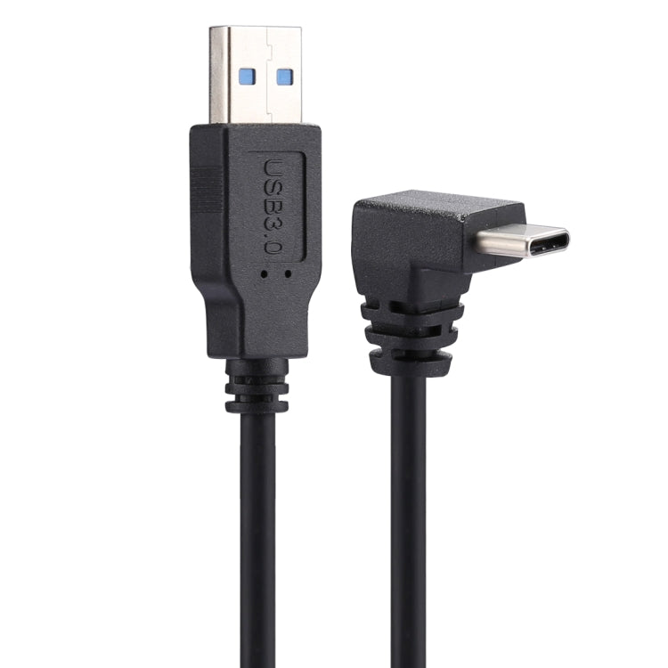 Type-C公頭彎頭 轉 USB3.0公頭 數據充電延長線 線長：1m