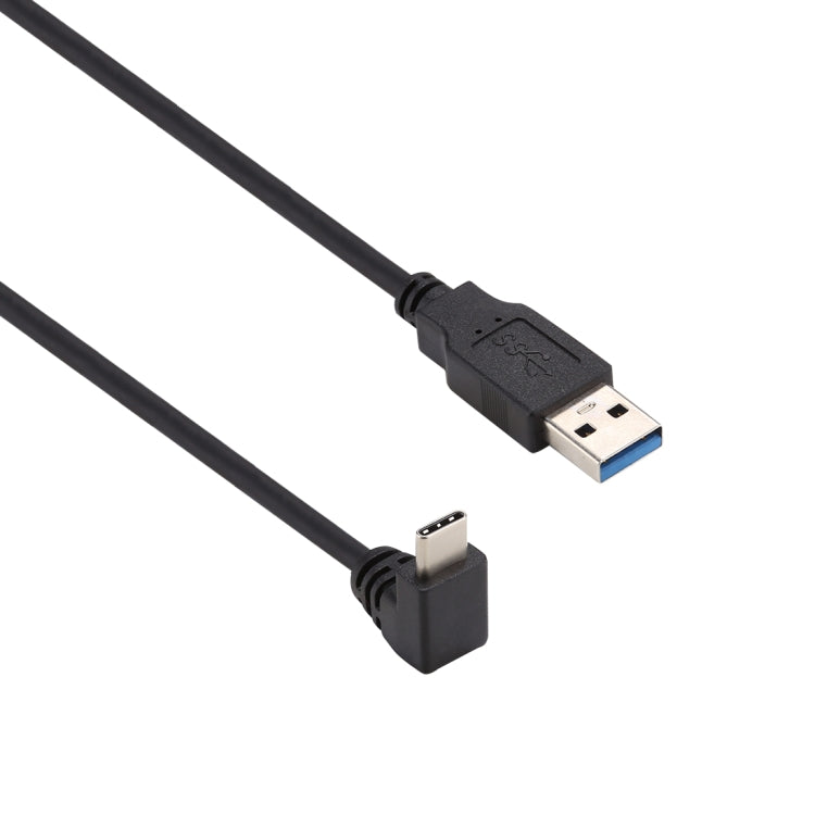 Type-C公頭彎頭 轉 USB3.0公頭 數據充電延長線 線長：1m