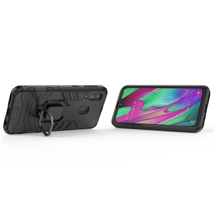 適用於三星Galaxy A40 黑豹PC + TPU磁吸指環支架防摔保護殼