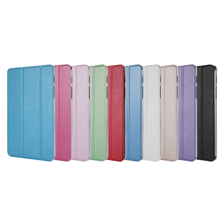適用於三星Galaxy Tab P200  蠶絲紋左右開皮套帶3折支架