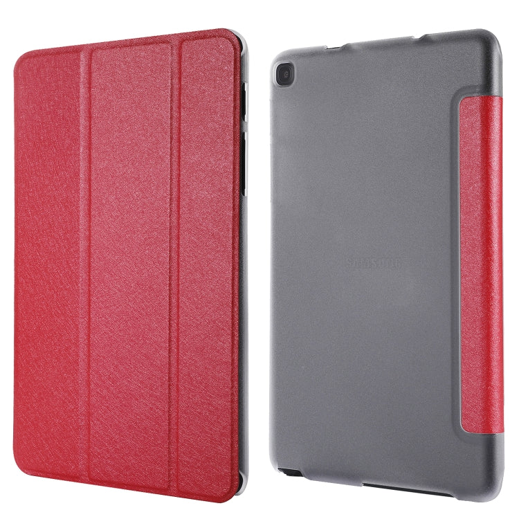 適用於三星Galaxy Tab P200  蠶絲紋左右開皮套帶3折支架