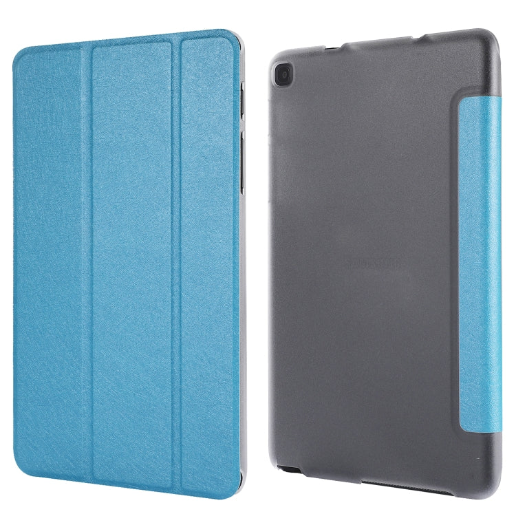 適用於三星Galaxy Tab P200  蠶絲紋左右開皮套帶3折支架